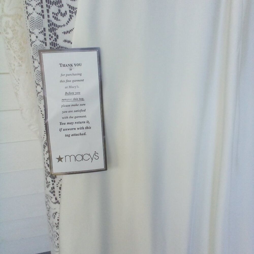 Calvin Klein Long Ivory Satin Gown w/embellished straps Size: 10 NWT - Picture 7 of 8